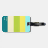 Monogram voor verse en gelukkige kleurige Stripes Bagagelabel (Achterkant horizontaal)