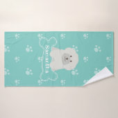 Monogram voor vloeibaar Hondenliefhebber Badhanddoek (Badhanddoek)