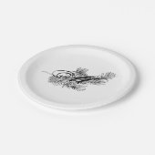 Monogram voor witte dennenaalden papieren bordje (Gekanteld)