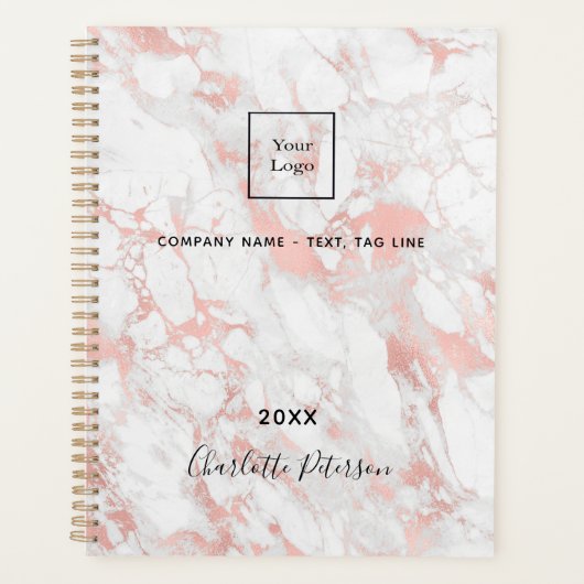 monogram voor zakelijk logo marmer roos 2023 planner (Voorkant)