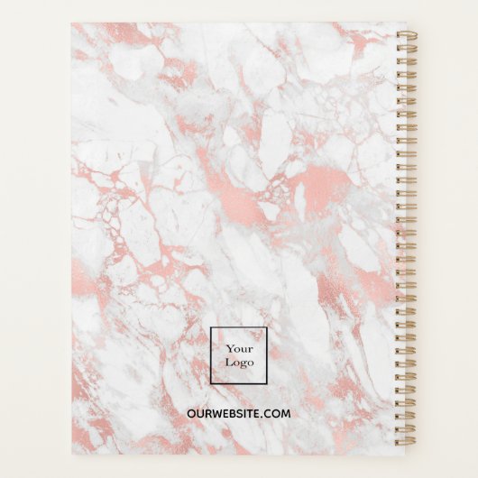 monogram voor zakelijk logo marmer roos 2023 planner (Achterkant)