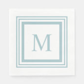 Monogram voor zeeglazen en witte vierkante randen servet (Voorkant)