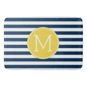 Monogram voor zeemacht en wit gestreepte trilpatro badmat (Voorkant)