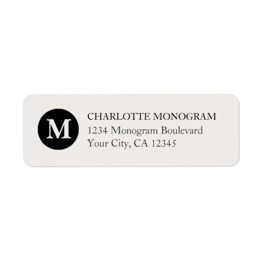 Monogram voor zwart en crème etiket (Voorkant)