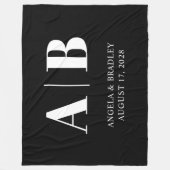 Monogram voor zwart-witbruiloft fleece deken (Voorkant)