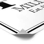 Monogram voor zwart-witbruiloft poster (Hoek)