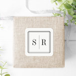 Monogram voor zwart-witbruiloft vierkante sticker<br><div class="desc">Klassieke en elegante trouwmonogram stickers zijn perfect voor het verzegelen van je uitnodigingsenveloppen,  gunsten en meer. Het grafische en eenvoudige ontwerp kenmerkt uw initialen,  monogram of duogram die door een dunne geometrische grens in klassiek zwart worden gevormd. Ontworpen om te coördineren met ons Timeless bruiloft collectie.</div>