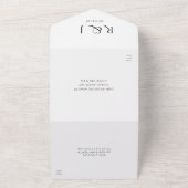 Monogram voor zwart-witdatum Monogram All In One Uitnodiging (Buitenkant)