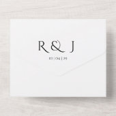 Monogram voor zwart-witdatum Monogram All In One Uitnodiging (Achterkant)