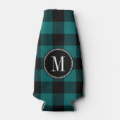 Monogram voor zwarte en Blauwgroen buffelcontrole Flesjeskoeler (Voorkant)