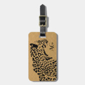 Monogram voor zwarte en gouden jaguar bagagelabel (Voorkant verticaal)