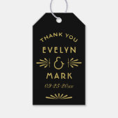  monogram voor zwarte en goudkunst cadeaulabel (Voorkant)