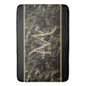 Monogram voor zwarte en goudmarmer Elegant Luxury Badmat (Voorkant Verticaal)