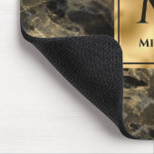 Monogram voor zwarte en goudmarmer Elegant Luxury Muismat (Hoek)