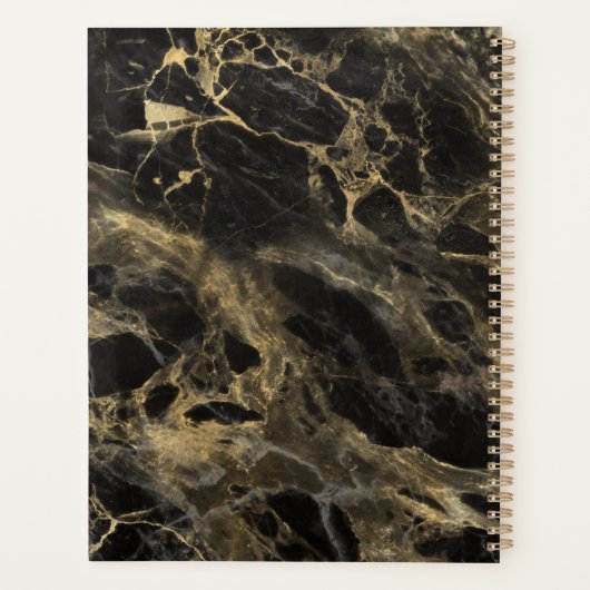 Monogram voor zwarte en goudmarmer Elegant Luxury Planner (Achterkant)