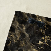 Monogram voor zwarte en goudmarmer Elegant Luxury Strandlaken (In situ)