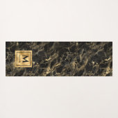 Monogram voor zwarte en goudmarmer Elegant Luxury Yogamat (Achterkant (horizontaal))