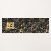 Monogram voor zwarte en goudmarmer Elegant Luxury Yogamat (Voorkant (horizontaal))