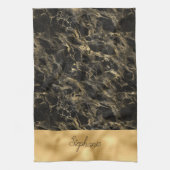 Monogram voor zwarte en goudmarmer theedoek (Verticaal)