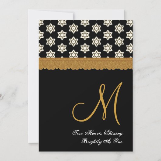 Monogram voor zwarte en goudsterren V16 Kaart (Achterkant)