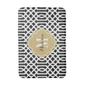 Monogram voor zwarte en goudtijnmonogram badmat (Voorkant Verticaal)