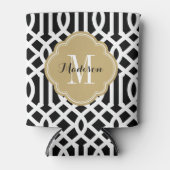 Monogram voor zwarte en goudtijnmonogram blikjeskoeler (Voorkant)