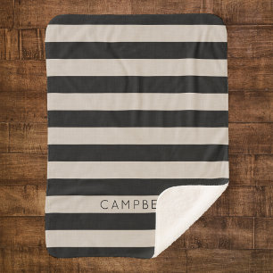 Monogram voor zwarte en Ierse stripes   Boerij Sherpa Deken