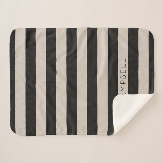 Monogram voor zwarte en Ierse stripes | Boerij Sherpa Deken (Voorkant (horizontaal))