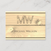 Monogram voor zwarte en lichte houten graan visitekaartje (Voorkant)