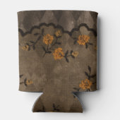 Monogram voor zwarte en Oranje gesteentekorrels Blikjeskoeler (Achterkant)