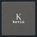 Monogram voor zwarte en witte mannen moderne naam stenen onderzetter<br><div class="desc">Man monogram en noem je eigen steen onderzetter sjabloon in zwart-wit. U kunt achtergrond en tekstkleuren veranderen door optie aan te passen te selecteren. Het kan een speciaal cadeau zijn voor een vriend,  echtgenoot,  zoon,  vader,  bruom,  beste man voor een verjaardag,  bruiloft,  Kerstmis of afstuderen.</div>