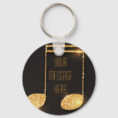 Monogram voor zwarte goudmuzieknoten sleutelhanger (Achterkant)