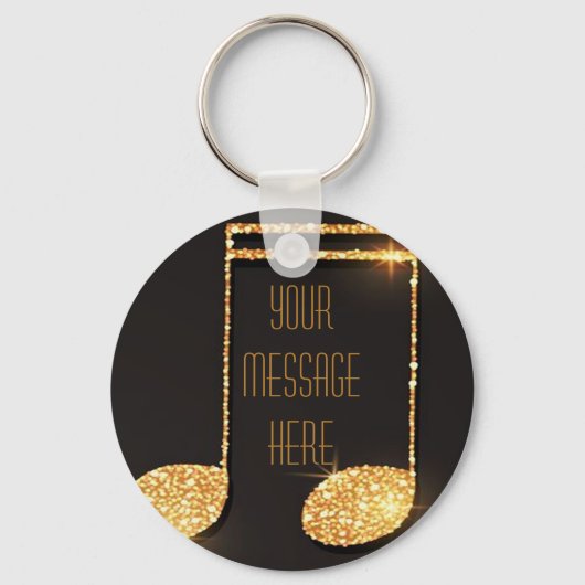 Monogram voor zwarte goudmuzieknoten sleutelhanger (Achterkant)