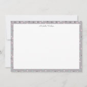 monogram voorjaarsblozen blozen en turquoise notitiekaartje (Voorkant)