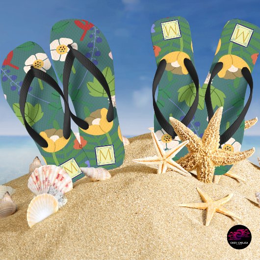 Monogram voorjaarschemicaliën teenslippers