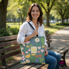 Monogram voorjaarschemicaliën tote bag
