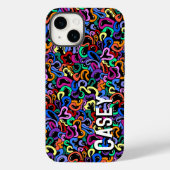 Monogram Voornaam kleurig bubbelpatroon toevoegen Case-Mate iPhone Case (Achterkant)