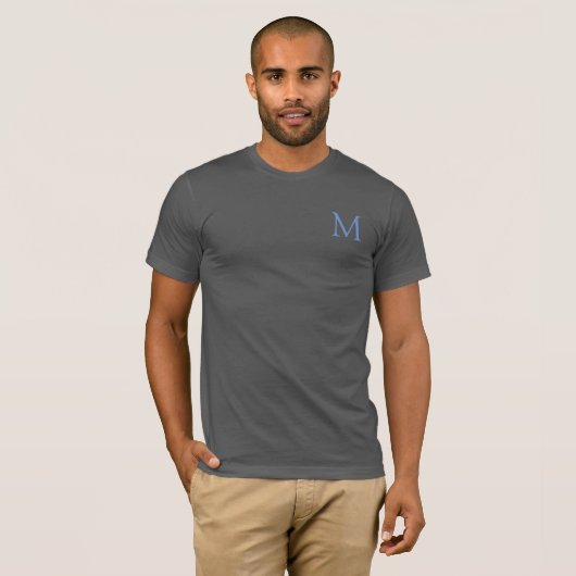 Monogram voorontwerp Elegant Trendy Asphalt Mannen T-shirt (Voorkant volledig)