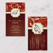 Monogram, vouw- + zwammen visitekaartjes (Voorkant / Achterkant)