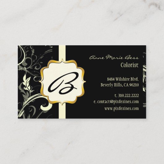 Monogram, vouw- + zwammen visitekaartjes (Achterkant)