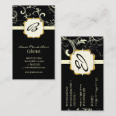 Monogram, vouw- + zwammen visitekaartjes (Voorkant / Achterkant)