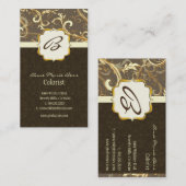 Monogram, vouw- + zwammen visitekaartjes (Voorkant / Achterkant)