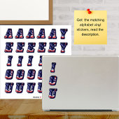 Monogram Vowels American Flag USA Letters Initiale Sticker