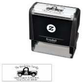 Monogram  Vrachtwagen Familienaam Retouradres Zelfinktende Stempel (In situ)