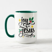 Monogram VREUGDE IN JESUS Christelijk Kerstfeest  Mok (Links)