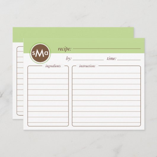 Monogram Vrijgezellenfeest Recipcard Briefkaart (Voorkant / Achterkant)