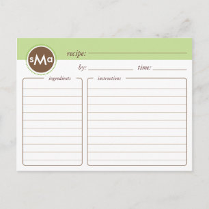 Monogram Vrijgezellenfeest Recipcard Briefkaart