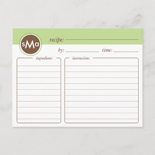 Monogram Vrijgezellenfeest Recipcard Briefkaart (Voorkant)