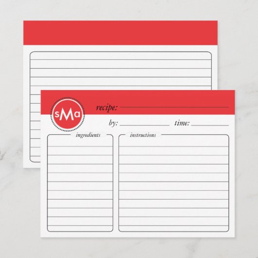 Monogram Vrijgezellenfeest Recipcard Briefkaart (Voorkant / Achterkant)