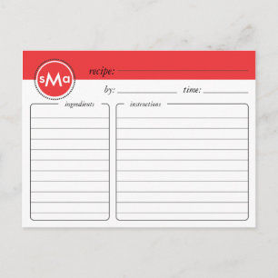 Monogram Vrijgezellenfeest Recipcard Briefkaart